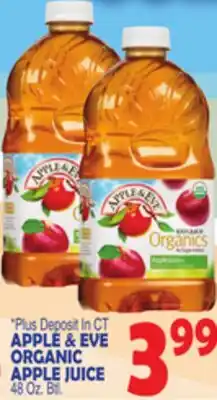 Bravo Supermarkets APPLE & EVE ORGANIC APPLE JUICE offer