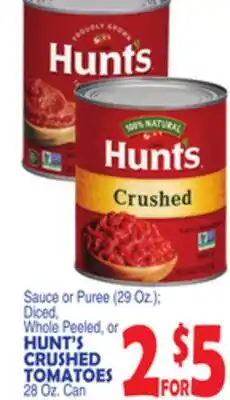 Bravo Supermarkets HUNT'S CRUSHED TOMATOES 28 Oz. Can offer