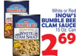 Bravo Supermarkets SNOW'S BUMBLE BEE CLAM SAUCE offer