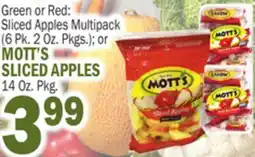 Bravo Supermarkets MOTT'S MOTT'S SLICED APPLES 14 Oz. Pkg offer