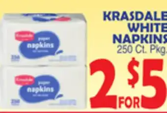 Bravo Supermarkets KRASDALE WHITE NAPKINS offer