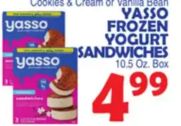 Bravo Supermarkets YASSO FROZEN YOGURT SANDWICHES offer