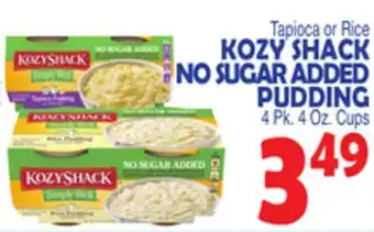 Bravo Supermarkets KOZY SHACK NO SUGAR ADDED PUDDING offer