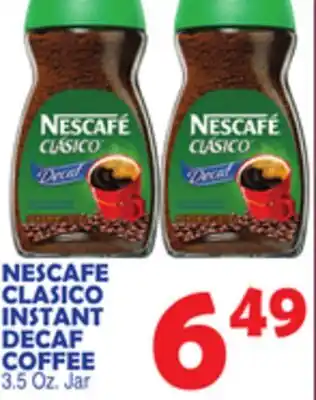 Bravo Supermarkets NESCAFE CLASICO INSTANT DECAF COFFEE offer