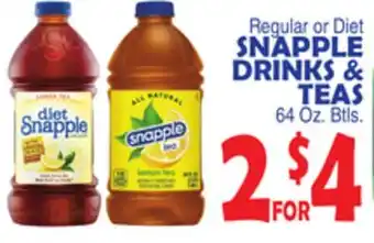 Bravo Supermarkets SNAPPLE DRINKS & TEAS offer