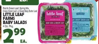 Bravo Supermarkets LITTLE LEAF FARMS BABY SALADS offer