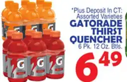 Bravo Supermarkets GATORADE THIRST QUENCHER offer