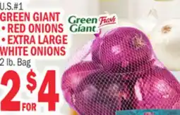 Bravo Supermarkets GREEN GIANT RED ONIONS, EXTRA LARGE WHITE ONIONS offer