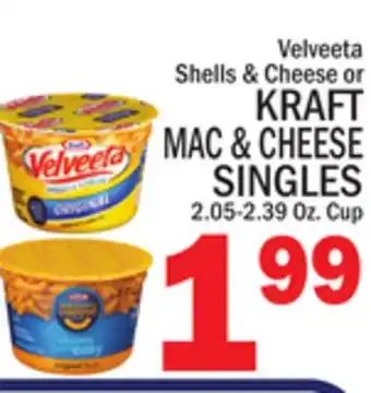 C Town KRAFT VELVEETA SHELLS & CHEESE OR MAC & CHEESE SINGLES offer