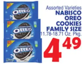 Bravo Supermarkets NABISCO OREO COOKIES FAMILY SIZE offer