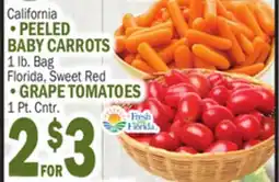 C Town PEELED BABY CARROTS 1 lb. Bag GRAPE TOMATOES 1 Pt. Cntr offer