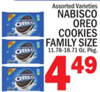 C Town NABISCO OREO COOKIES FAMILY SIZE offer