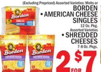 C Town BORDEN AMERICAN CHEESE SINGLES offer