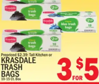 C Town KRASDALE TRASH BAGS offer