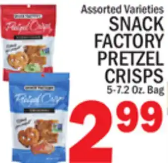 C Town SNACK FACTORY PRETZEL CRISPS offer
