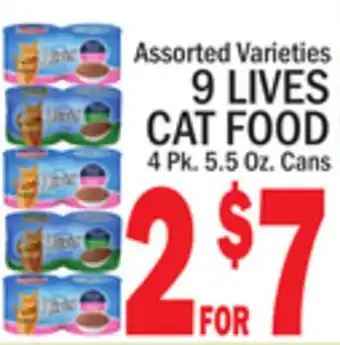 C Town 9 LIVES CAT FOOD offer