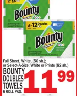 C Town BOUNTY DOUBLES TOWELS, 6 ROLL PKG offer