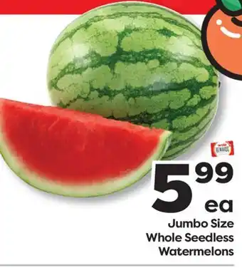 Weis Markets Jumbo Size Whole Seedless Watermelons offer