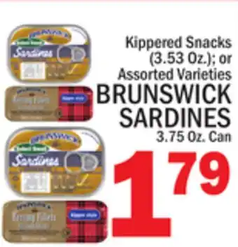 C Town BRUNSWICK SARDINES, 3.75 Oz. Can offer