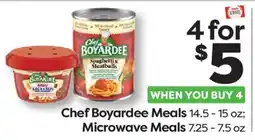 Weis Markets Chef Boyardee Meals 14.5-15 oz Microwave Meals 7.25-7.5 oz offer