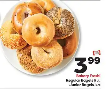 Weis Markets Regular Bagels 6 ct Junior Bagels 8 ct offer