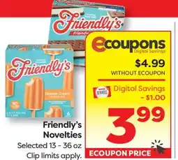 Weis Markets Friendly's Novelties offer