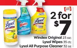 Weis Markets Windex Original 23 oz Lysol Wipes 35 ct Lysol All Purpose Cleaner 32 oz offer