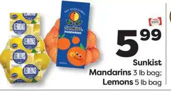 Weis Markets Sunkist Mandarins 3 lb bag 3 lb bag Lemons 5 lb bag offer
