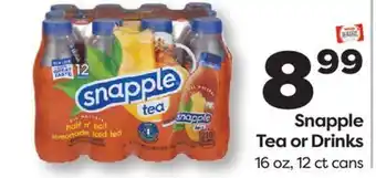 Weis Markets Snapple Tea or Drinks offer