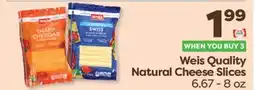 Weis Markets Weis Quality Natural Cheese Slices offer