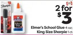 Weis Markets Elmer's School Glue 4 oz King Size Sharpie 1 ct offer