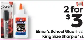 Weis Markets Elmer's School Glue 4 oz King Size Sharpie 1 ct offer