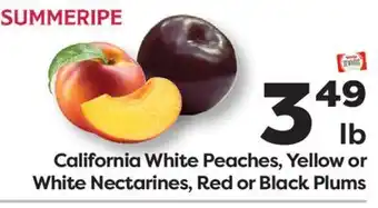 Weis Markets California White Peaches, Yellow or White Nectarines, Red or Black Plums offer