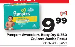 Weis Markets Pampers Swaddlers, Baby Dry & 360 Cruisers Jumbo Packs offer