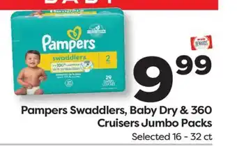 Weis Markets Pampers Swaddlers, Baby Dry & 360 Cruisers Jumbo Packs offer