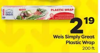Weis Markets Weis Simply Great Plastic Wrap offer
