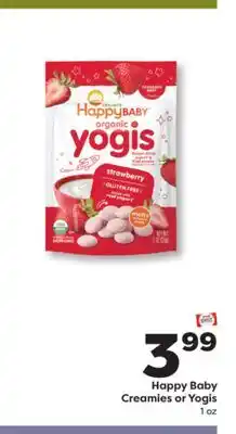 Weis Markets Happy Baby Creamies or Yogis offer