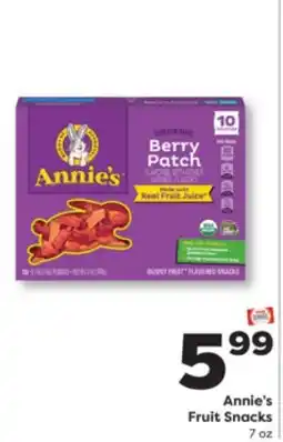 Weis Markets Annie's Fruit Snacks offer