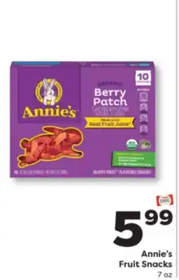 Weis Markets Annie's Fruit Snacks offer