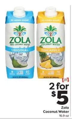 Weis Markets Zola Coconut Water offer
