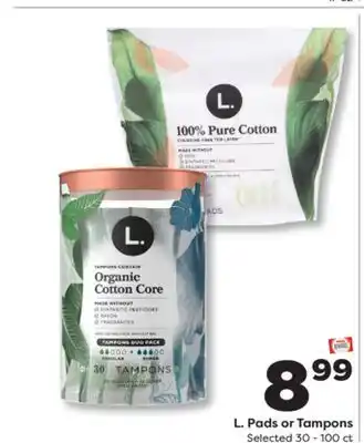 Weis Markets L. Pads or Tampons offer