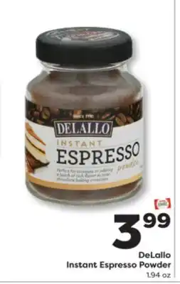 Weis Markets DeLallo Instant Espresso Powder offer