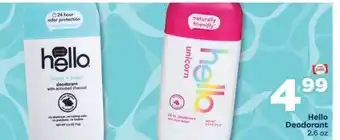 Weis Markets Hello Deodorant offer