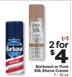 Weis Markets Barbasol or Pure Silk Shave Cream offer