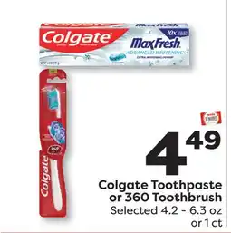 Weis Markets Colgate Toothpaste or 360 Toothbrush offer