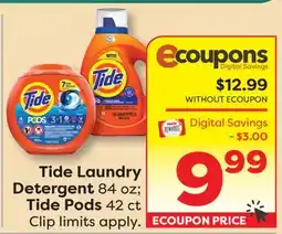Weis Markets Tide Laundry Detergent 84 oz Tide Pods 42 ct offer