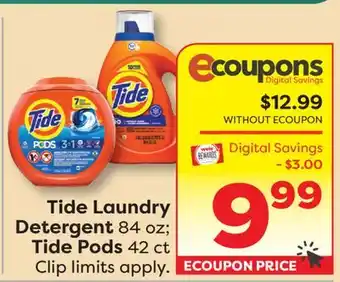 Weis Markets Tide Laundry Detergent 84 oz Tide Pods 42 ct offer