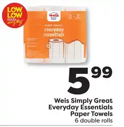 Weis Markets Weis Simply Great Everyday Essentials Paper Towels offer