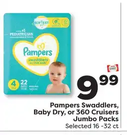 Weis Markets Pampers Swaddlers, Baby Dry, or 360 Cruisers Jumbo Packs offer