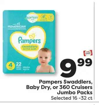 Weis Markets Pampers Swaddlers, Baby Dry, or 360 Cruisers Jumbo Packs offer